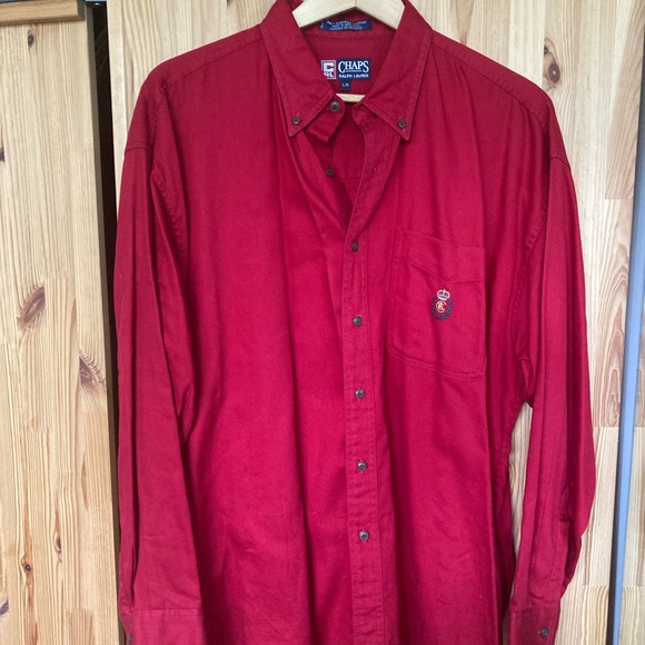 Vintage Chaps Ralph Lauren red button-down dress shirt (Large) - Picture 1 of 5